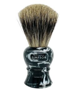 Simpson pennello da barba pure badger da viaggio Islington Faux Ebony Marble S