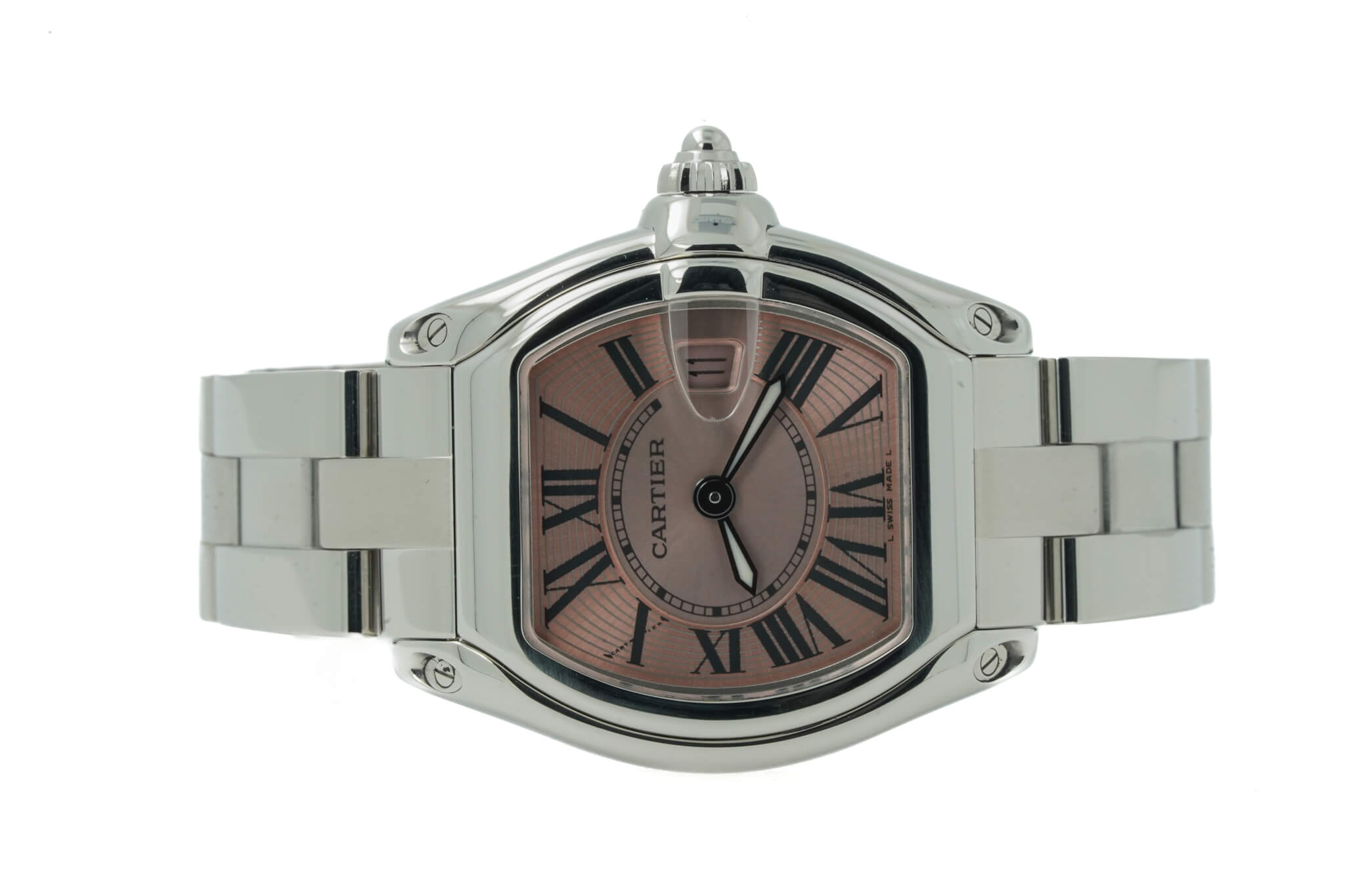 Cartier Roadster SM W62017V3 2675 Pink Roman Dial 37x31mm Quartz 12/2009 11966U