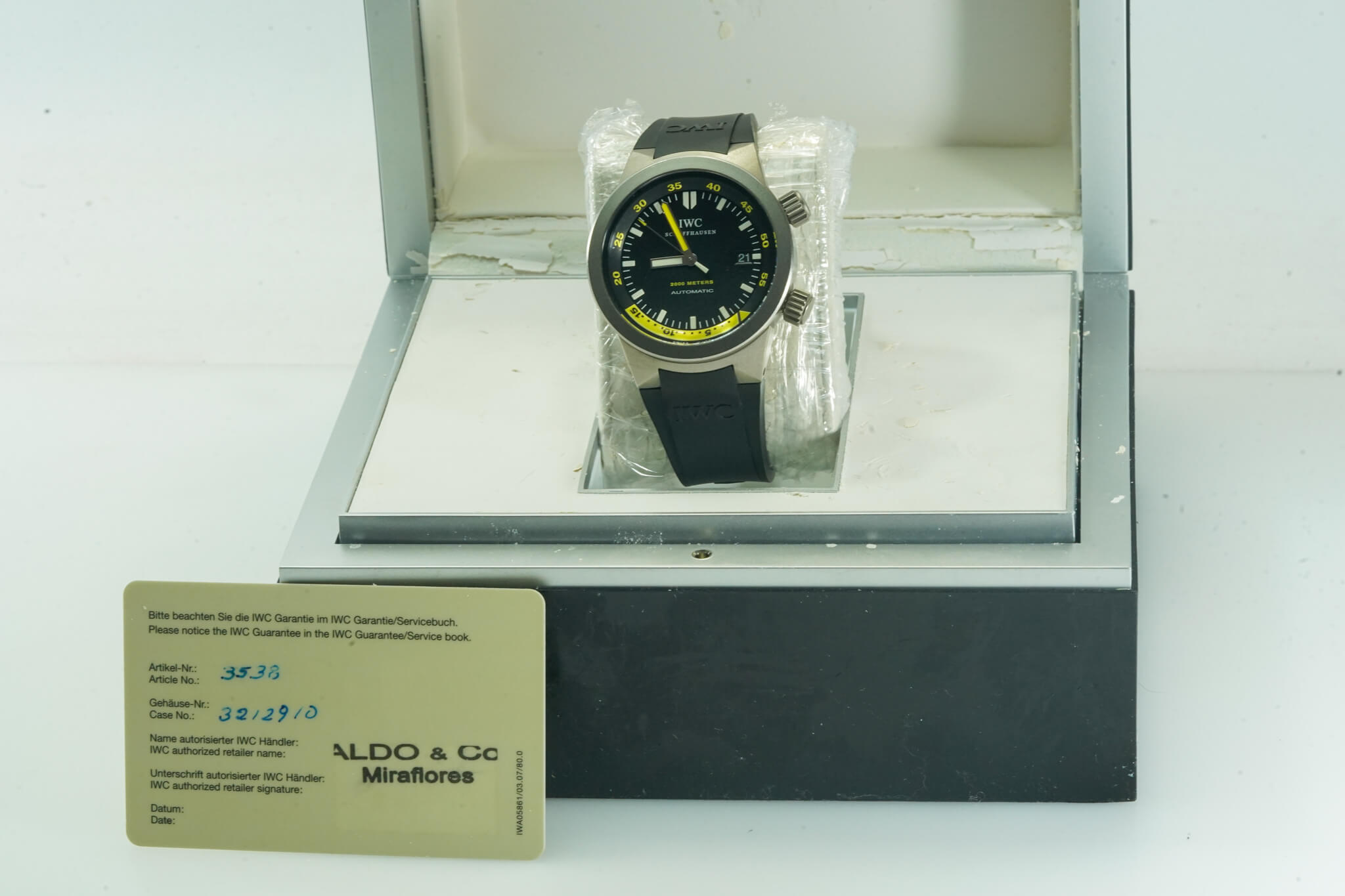 IWC Aquatimer 2000 IW353804 IW 353804 Black Dial 42mm Titanium 10606 - immagine 4