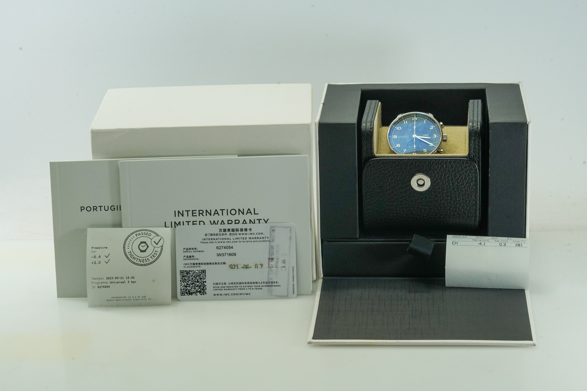 IWC Portoghese Portugieser Chronograph 41mm Black IW371609 IW 371609 06/2021 10982U - immagine 3