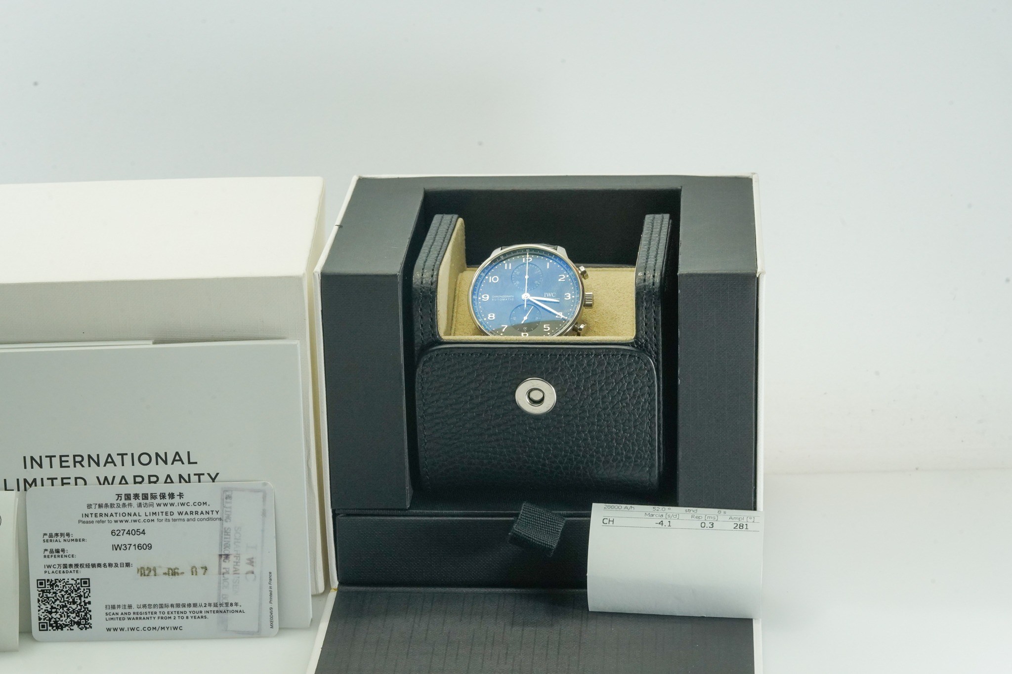IWC Portoghese Portugieser Chronograph 41mm Black IW371609 IW 371609 06/2021 10982U - immagine 5