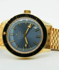 Zenith Sub Sea Diver Vintage Automatic 38mm P3632 Blue Dial Gold Plated 9340